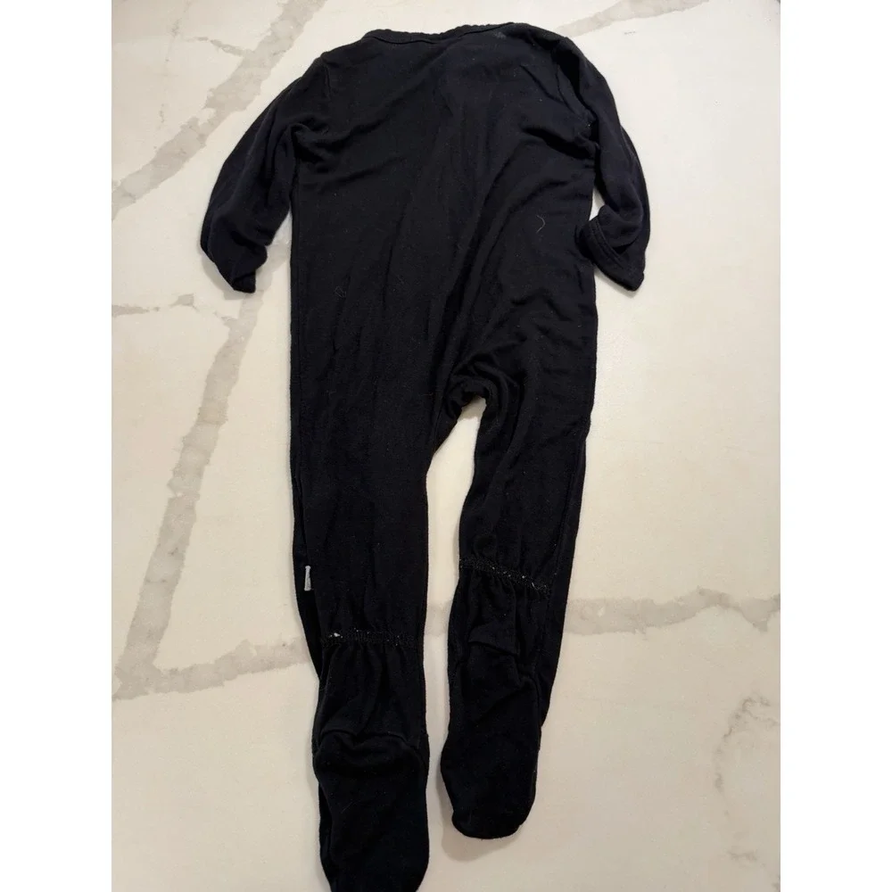 Kyte Baby Footed Sleeper One-Piece Full Zip Non-Slip 0-3 Months Minimalist Black